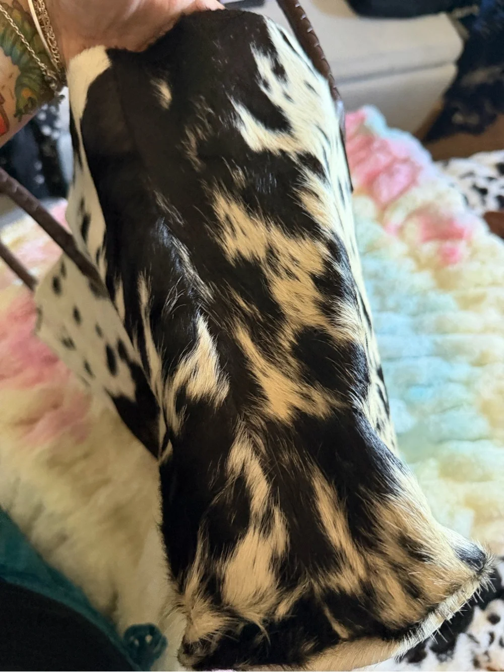 Leather Cow Hide Tote